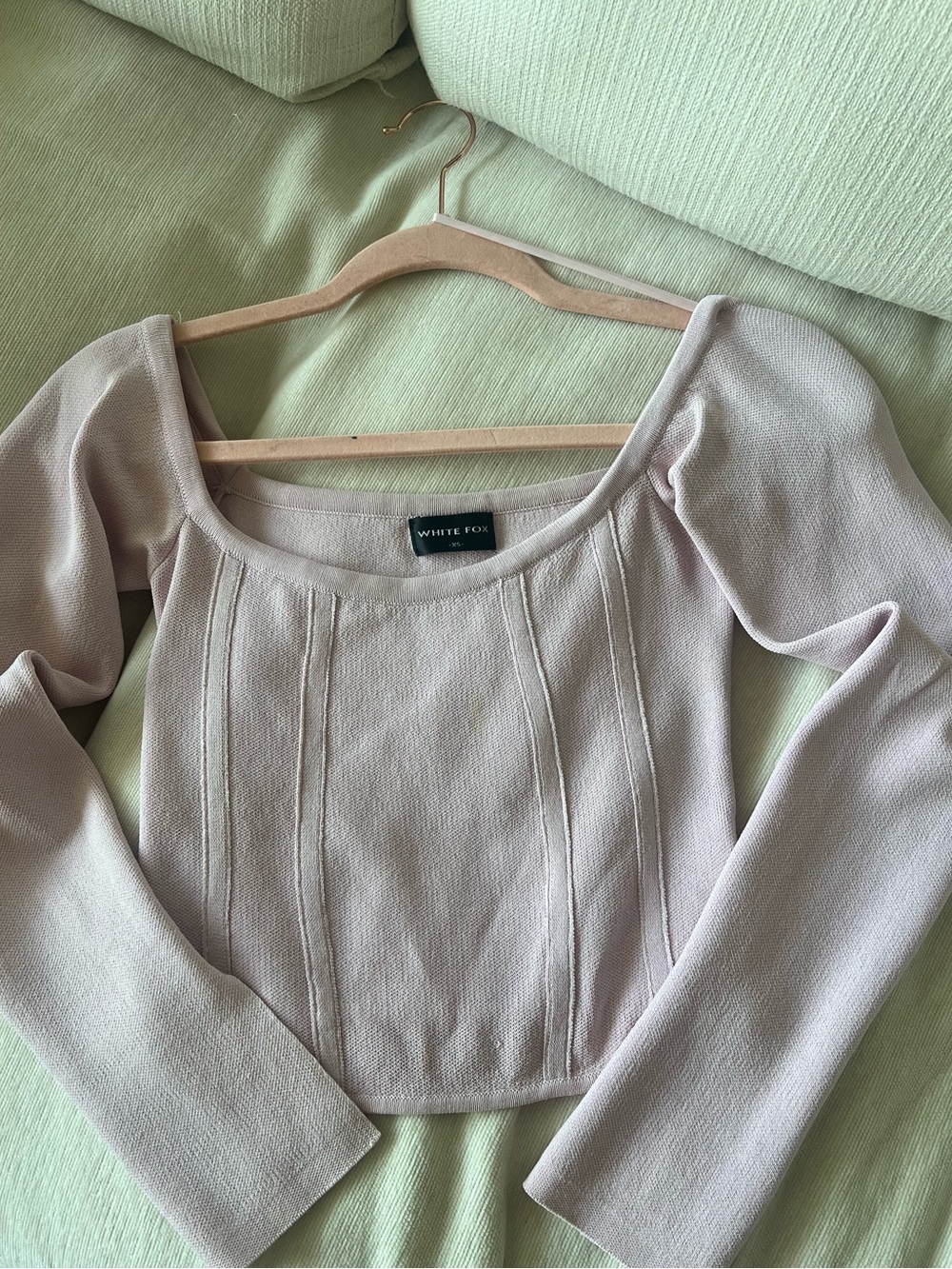 Lilac Off The Shoulder Long Sleeve Top